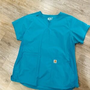 Carhartt Teal Short Sleeve Scrub Top